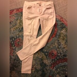 American Eagle Pink Distressed Jeggings